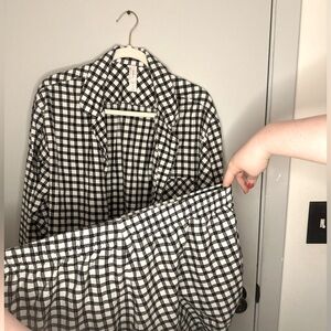 Auden White and Black Gingham Flannel Pajama Set XXL